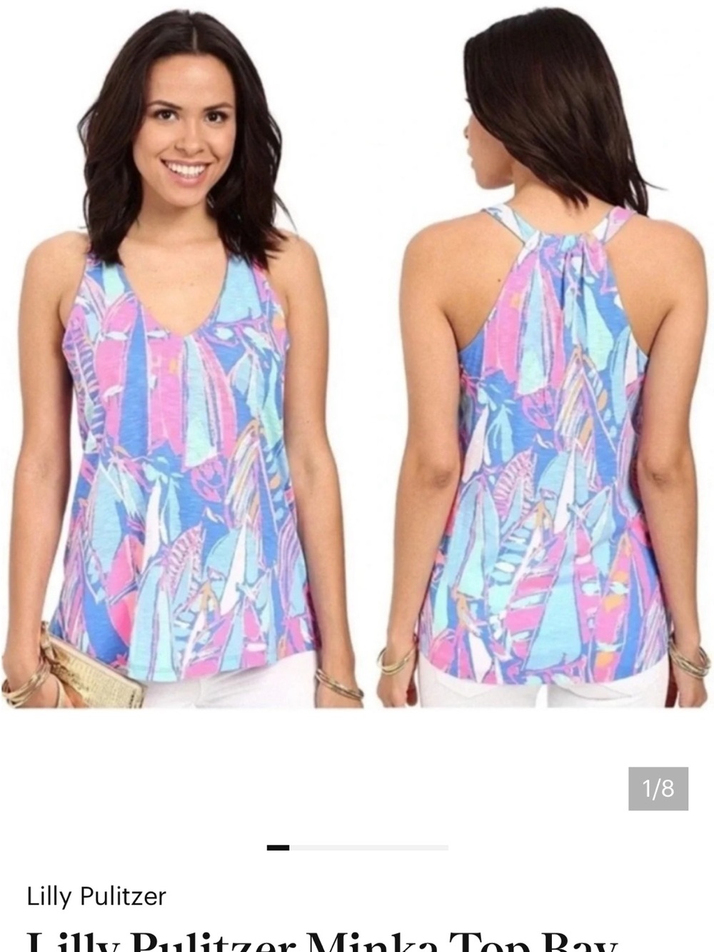 Lilly Pulitzer Pink & Blue Tropical Minka Tank